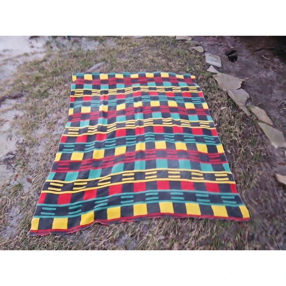 Vintage Camp Blanket Fulani HAND WOVEN Native American ? African‎ Western 72x58